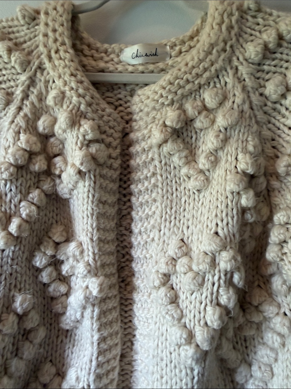 Cherish Cream Popcorn Knit Cardigan - Picture 5 of 7